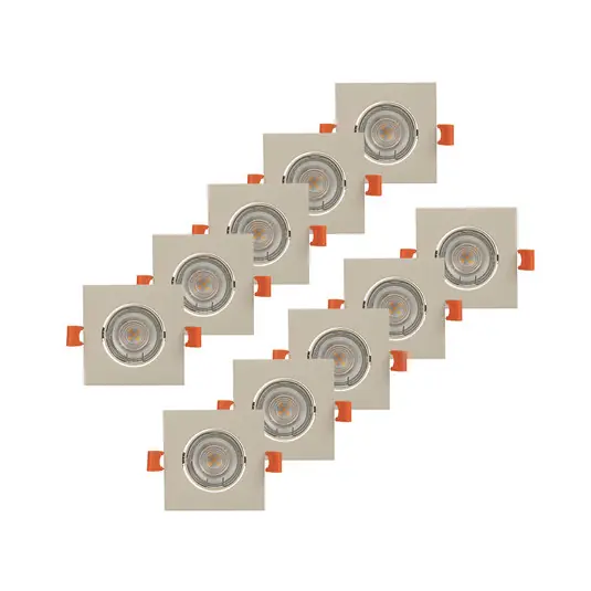 Subito Disponibile PRIOS Luci da incasso Fibur, beige, 9 cm, GU10, confezione da 10