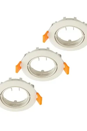 PRIOS Plafoniera a incasso Fibur, beige, zinco, Ø 8,2 cm, set da 3 Subito Disponibile