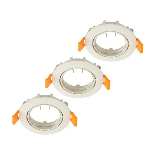 PRIOS Plafoniera a incasso Fibur, beige, zinco, Ø 8,2 cm, set da 3 Subito Disponibile