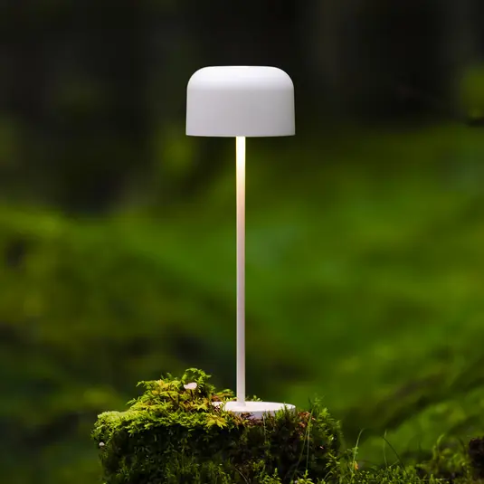 Lampada LED da tavolo ricaricabile Lille, altezza 36 cm, bianca, IP54, USB Offerta Del Giorno