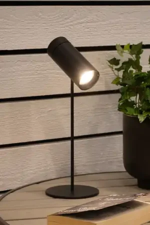 Lampada da tavolo LED ricaricabile Multi, nera, altezza 30 cm, IP54 Spedito Oggi