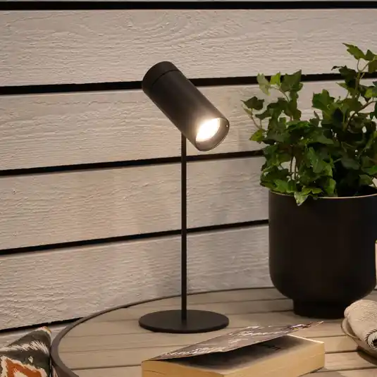 Lampada da tavolo LED ricaricabile Multi, nera, altezza 30 cm, IP54 Spedito Oggi
