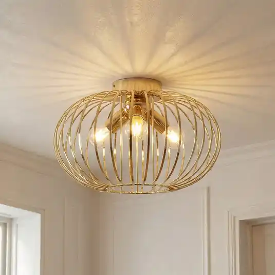 Prezzo Scontato Plafoniera Globe, color oro, Ø 51 cm, a 3 luci, E27