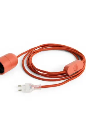 Portalampada HAY E27 E27, rosso ruggine, cavo con spina, 240 cm Quantità Limitata