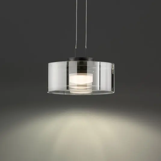 Prezzo Conveniente Lampada LED a sospensione LAVIN, nero/fumo, Ø 20 cm metallo/vetro dimmerabile