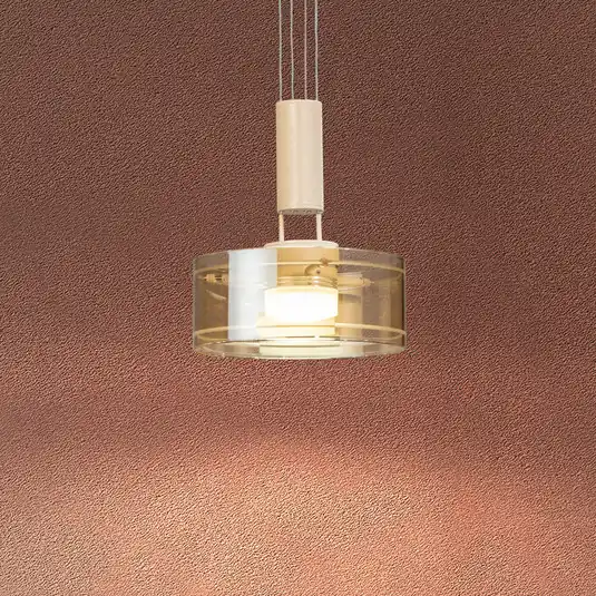 Lampada LED a sospensione LAVIN, sabbia/ambra, Ø 19 cm, metallo/vetro Affare
