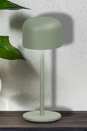 Lampada LED da tavolo ricaricabile Finley verde salvia Altezza 22 cm Metallo Pagamento Sicuro