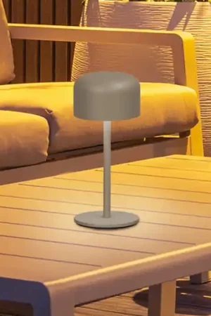 Lampada LED da tavolo ricaricabile Finley grigio-marrone Altezza 22 cm Metallo Bestseller