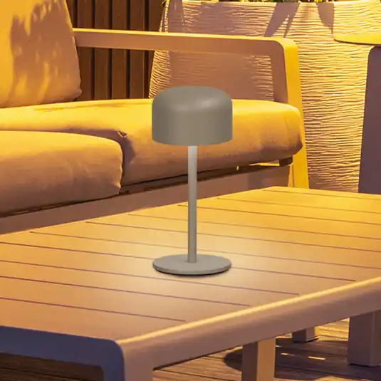 Lampada LED da tavolo ricaricabile Finley grigio-marrone Altezza 22 cm Metallo Bestseller