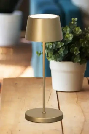 Più Venduto Lampada LED da tavolo ricaricabile Asena Pro color bronzo 30 cm metallo IP54