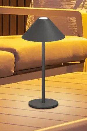 Promozione Lampada LED da tavolo ricaricabile Prato, grigio sabbia, altezza 25 cm Metallo,