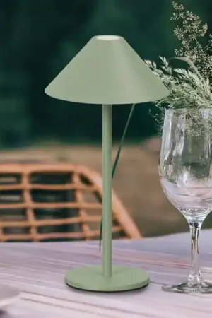 Lampada LED da tavolo ricaricabile Prato, verde salvia Altezza 25 cm Metallo Nuova Collezione