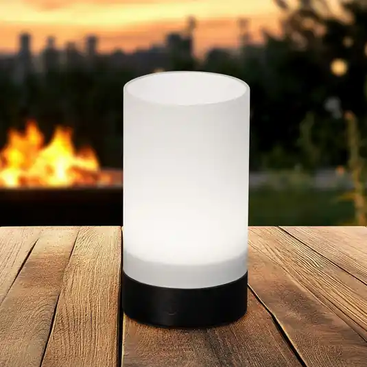 Offerta Speciale Lampada LED da tavolo ricaricabile Fenya, nero/opale opaco Altezza 14 cm IP54