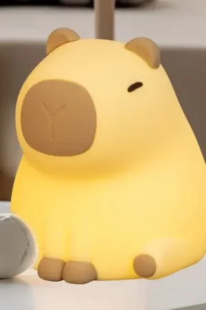 Ultime Pezzi Lampada a LED ricaricabile Piggy, marrone, altezza 12 cm, silicone