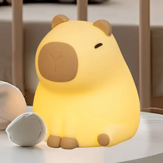 Ultime Pezzi Lampada a LED ricaricabile Piggy, marrone, altezza 12 cm, silicone