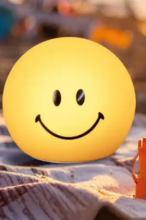 Prezzo Ridotto Lampada a LED ricaricabile Smiley, gialla, Ø 13 cm, silicone