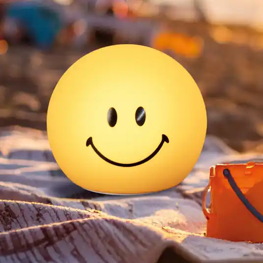 Prezzo Ridotto Lampada a LED ricaricabile Smiley, gialla, Ø 13 cm, silicone