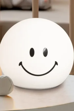 Lampada a LED ricaricabile Smiley, bianca, Ø 13 cm, silicone Compra Adesso