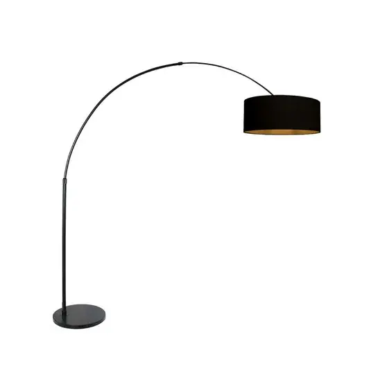 Lampada da terra ad arco Sparkled Light nero/nero-oro, 240 cm Ultime Pezzi