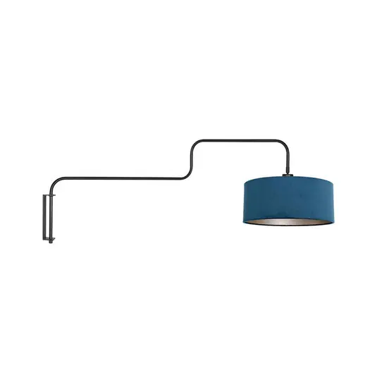 Applique Bloeba, nero/blu, sporgenza 140 cm, velluto Quantità Limitata