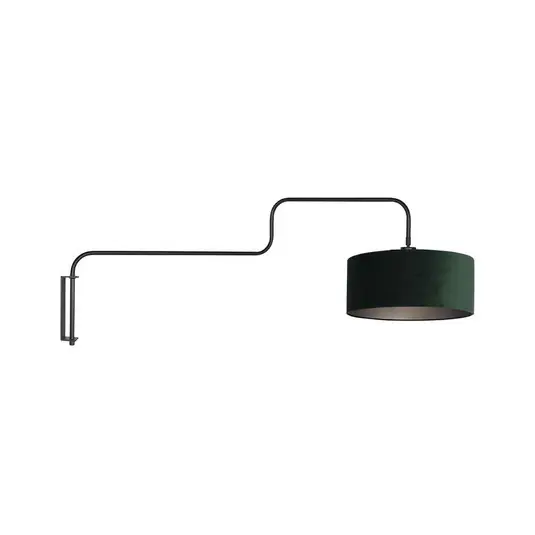 Applique Bloeba, nero/verde, sporgenza 140 cm, velluto Occasione