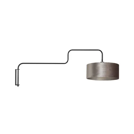 Applique Bloeba, nero/argento, sporgenza 140 cm, velluto Scelto Dai Clienti
