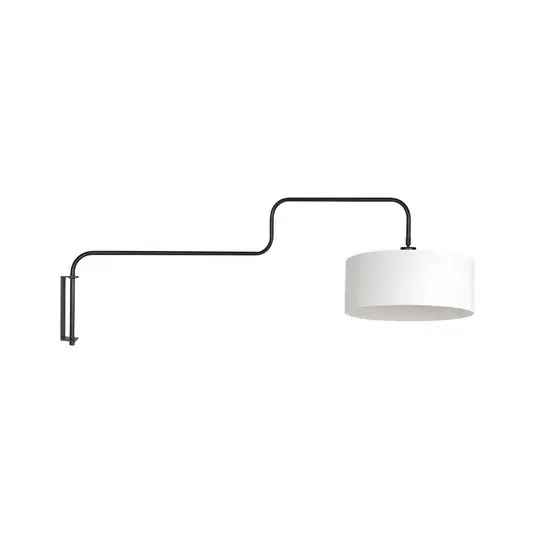 Nuova Collezione Applique Bloeba, nero/bianco, sporgenza 140 cm, lino