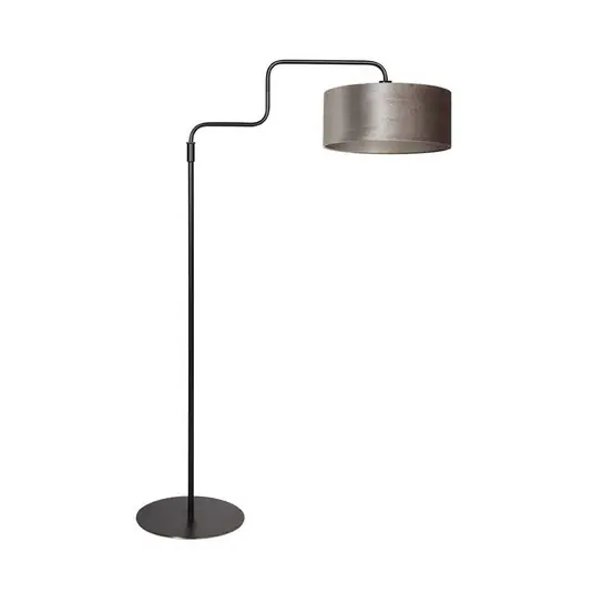 Lampada da terra Bloeba, nero/argento, altezza 165 cm, velluto Pagamento Sicuro