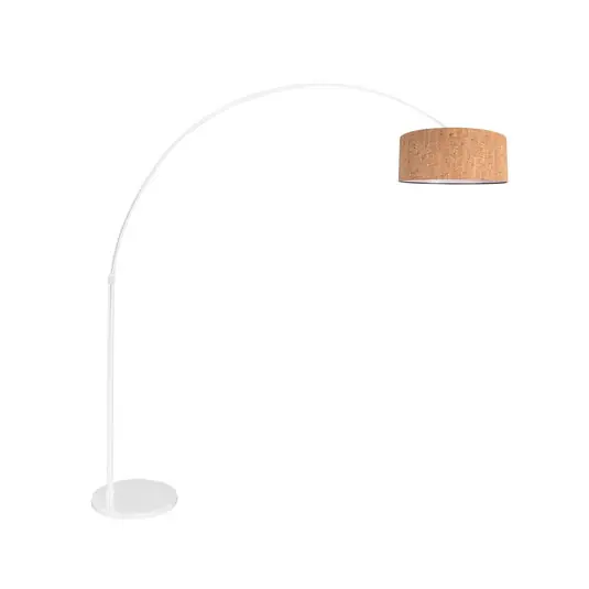 Lampada da terra ad arco Sparkled Light, bianco/marrone Altezza 240 cm Sughero Scelto Dai Clienti