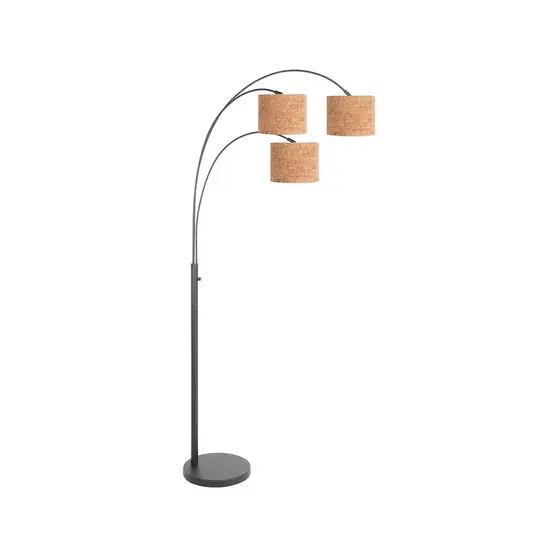 Lampada da terra Sparkled Light, nero/marrone, 180 cm, sughero, a 3 luci. Economico
