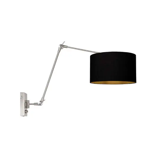 Applique Prestige Chic acciaio/nero-oro, sporgenza 90 cm Compra Adesso