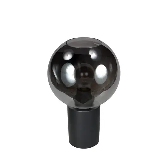 Reso Gratuito Lampada da tavolo Bloeba, nero/grigio fumo, Ø 20 cm, sfera in vetro