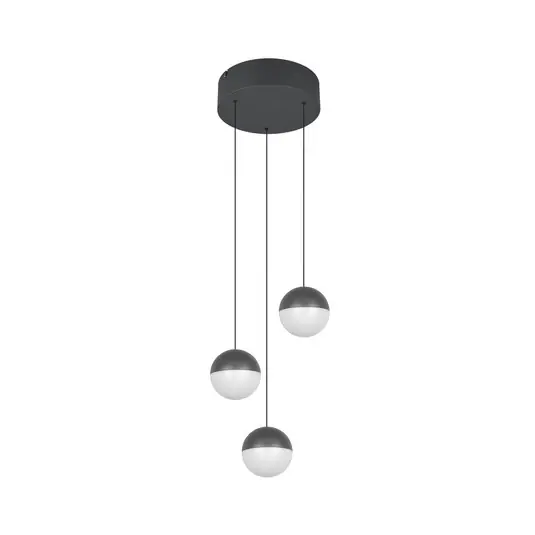 Quantità Limitata Lampada LED a sospensione Senta, antracite, Ø 25 cm, 3.000 K a 3 luci.