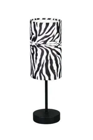 Direttamente Dal Produttore Lampada da tavolo Zebara, bianco e nero, altezza 37 cm, metallo
