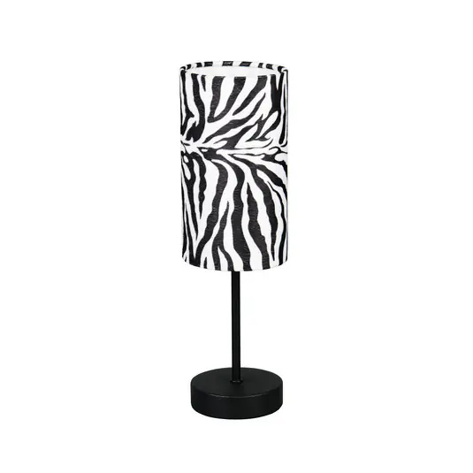 Direttamente Dal Produttore Lampada da tavolo Zebara, bianco e nero, altezza 37 cm, metallo