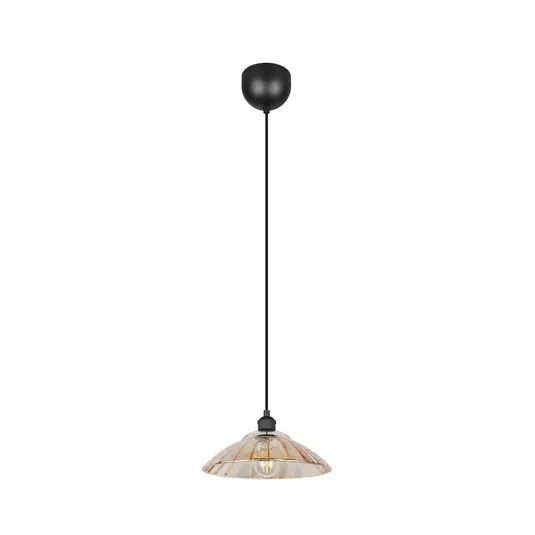 Lampada a sospensione Eluna, ambra/nero, Ø 30 cm, vetro/metallo 1 luce. Non Perdere