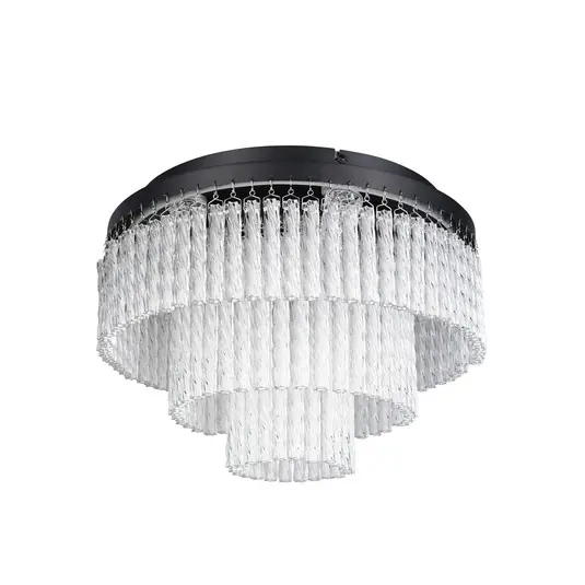 Plafoniera LED Vono, nero/trasparente, Ø 40 cm, CCT, telecomando RGB Ultimissimo Modello