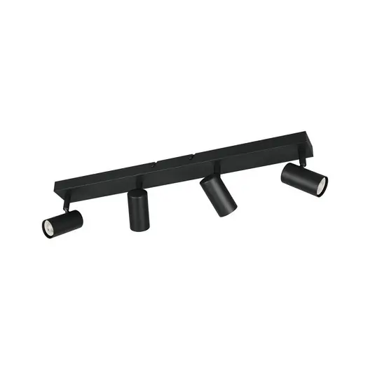 Faretto Taryn, nero opaco, lunghezza 62 cm, a 4 luci, GU10 Più Venduto