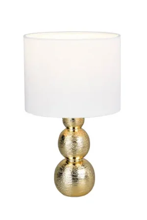 Esclusivo Lampada da tavolo Lova, bianco/oro, altezza 29 cm, vetro/ceramica, E27