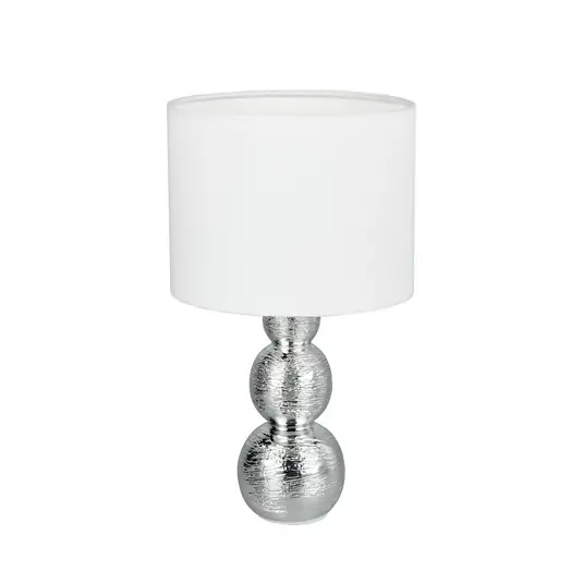 Lampada da tavolo Lova, bianco/argento, altezza 29 cm, vetro/ceramica E27 Solo Oggi