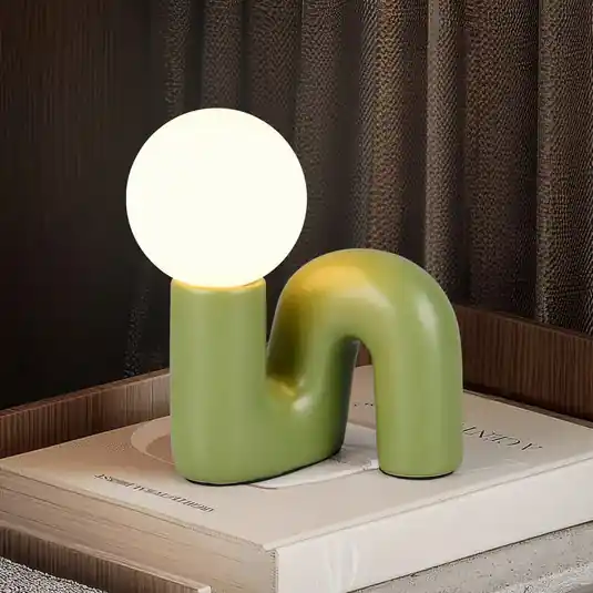 Lampada da tavolo Quinn, verde, altezza 22 cm, ceramica/vetro, G9 Scelto Dai Clienti