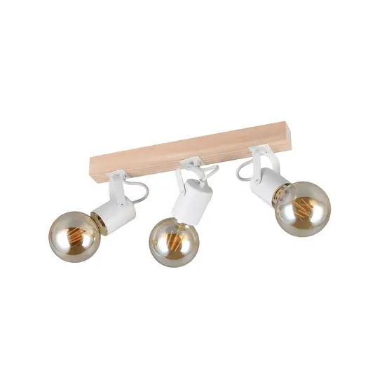 Ordina Subito Plafoniera Lynar, bianca, legno, metallo, lunghezza 42 cm, a 3 luci.