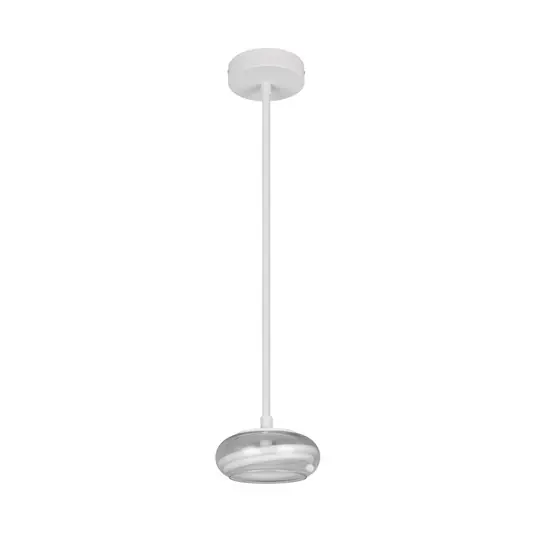 Lampada LED a sospensione Tarsia, bianco opaco, Ø 21 cm, vetro Spedizione Espresso