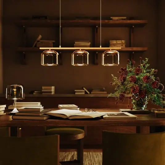 Lampada LED a sospensione Maytoni Spirito, a 3 luci, color oro, dimmerabile Compra Adesso