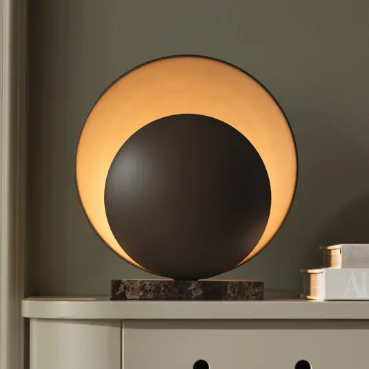 Più Venduto Globen Lighting Lampada da tavolo ORBIT, marrone Altezza 32 cm Base in marmo