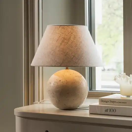 Prezzo Scontato Globen Lighting Lampada da tavolo Castello, beige/beige, altezza 38 cm