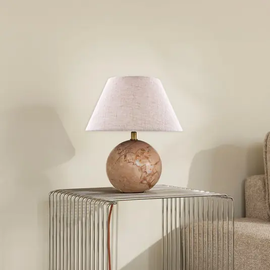Spedito Oggi Globen Lighting Lampada da tavolo Castello, rosa/beige, altezza 28 cm