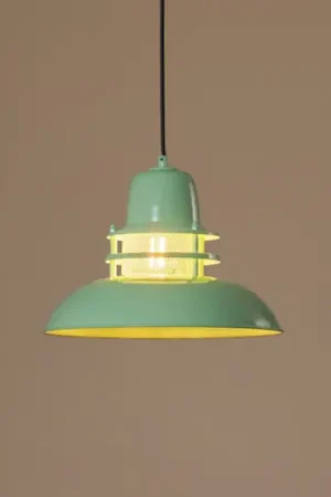 Lampada a sospensione Lorenz, verde menta, Ø 34 cm, metallo, E27 Spedito Oggi