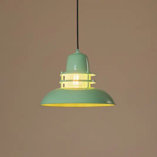 Lampada a sospensione Lorenz, verde menta, Ø 34 cm, metallo, E27 Spedito Oggi
