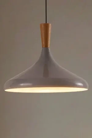 Spedito Oggi Lampada a sospensione Chris, grigio/bianco, Ø 35 cm, metallo